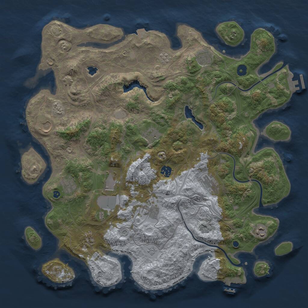 Rust Map: Procedural Map, Size: 4250, Seed: 148696626, 17 Monuments