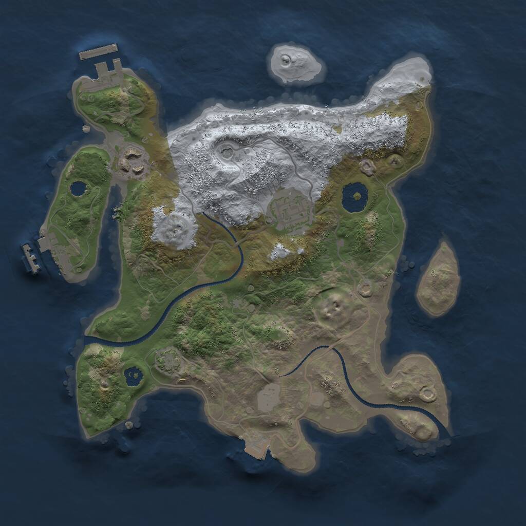 Rust Map: Procedural Map, Size: 2750, Seed: 366566183, 7 Monuments