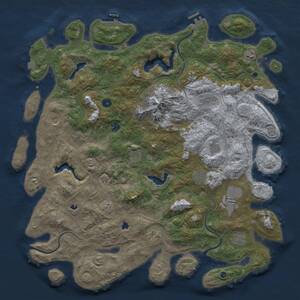 Thumbnail Rust Map: Procedural Map, Size: 5000, Seed: 13245, 17 Monuments