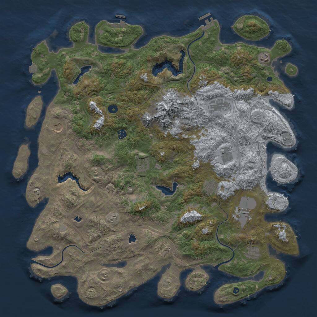 Rust Map: Procedural Map, Size: 5000, Seed: 13245, 17 Monuments