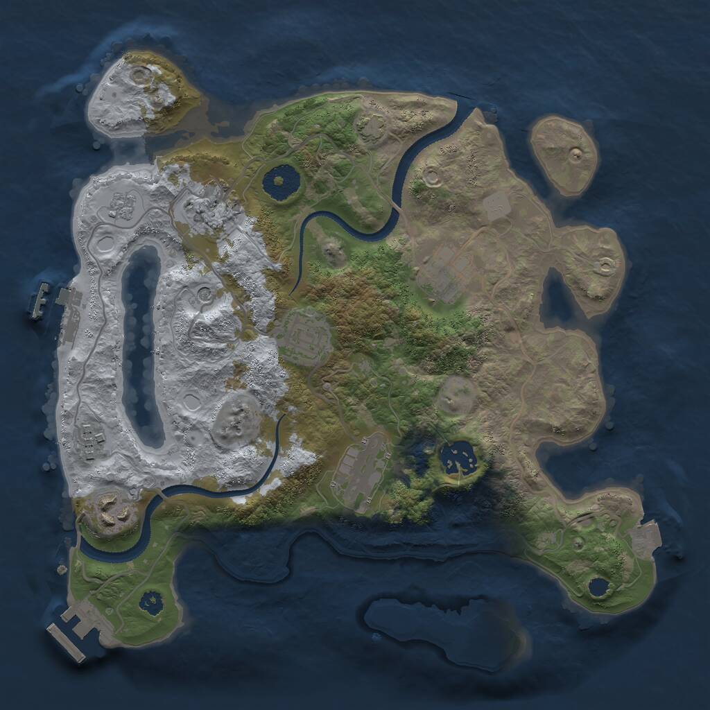 Rust Map: Procedural Map, Size: 3000, Seed: 325773321, 13 Monuments