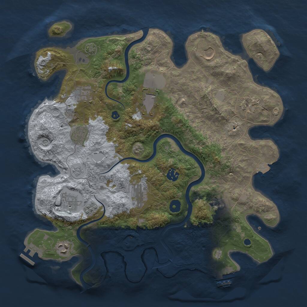 Rust Map: Procedural Map, Size: 3750, Seed: 1846668014, 17 Monuments