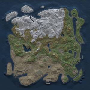 Thumbnail Rust Map: Procedural Map, Size: 4250, Seed: 2072405047, 17 Monuments