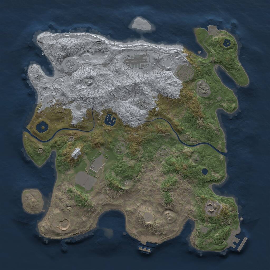 Rust Map: Procedural Map, Size: 3500, Seed: 856382, 14 Monuments