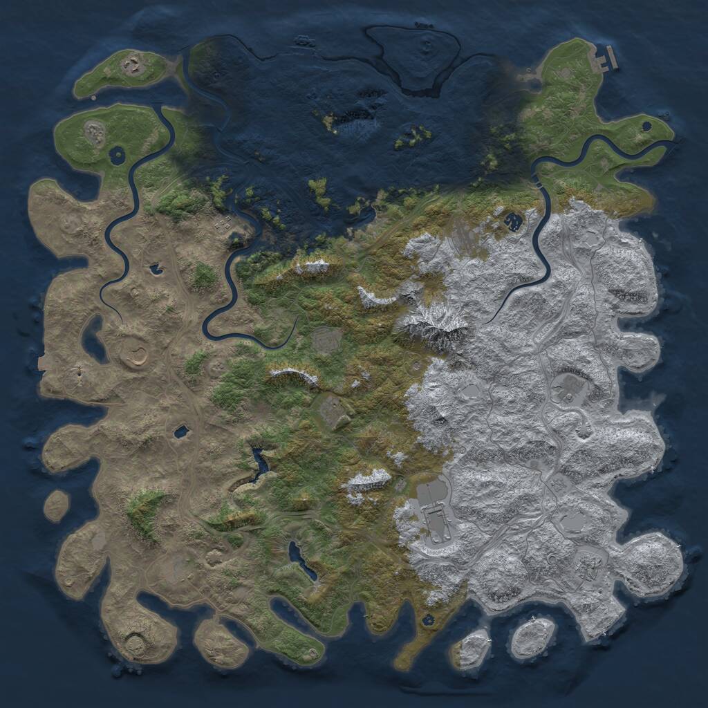 Rust Map: Procedural Map, Size: 6000, Seed: 2027487686, 17 Monuments