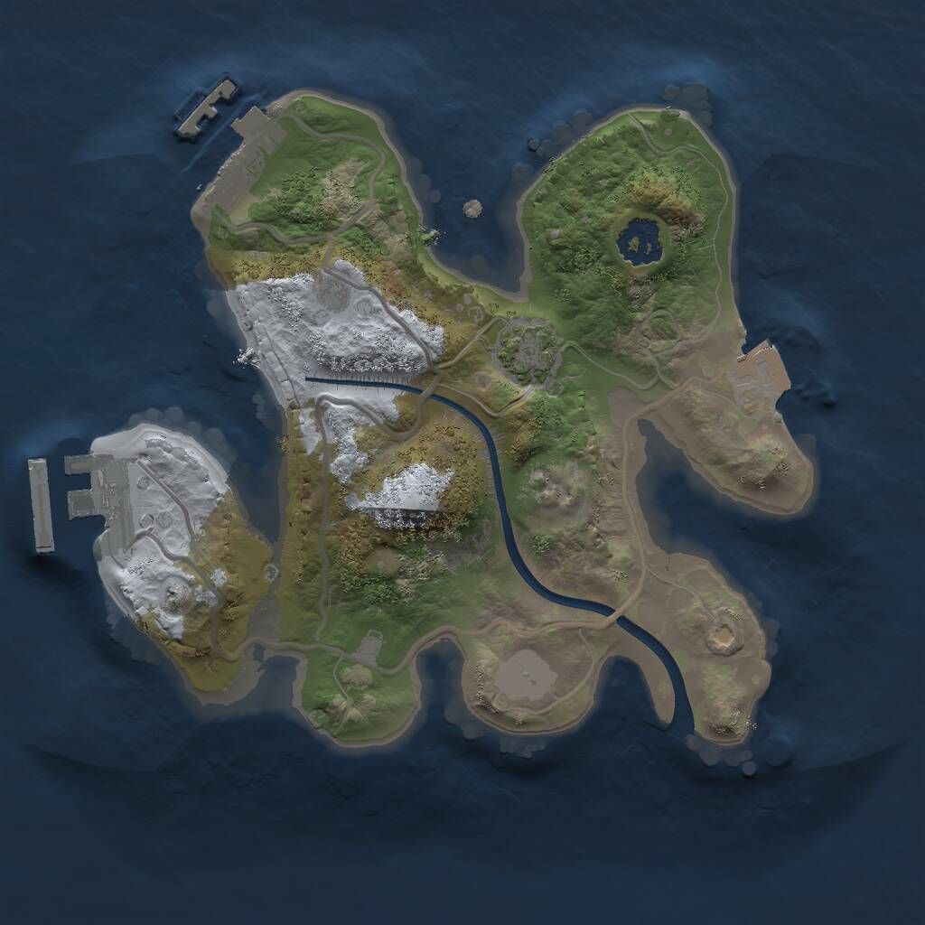 Rust Map: Procedural Map, Size: 2000, Seed: 2137637608, 4 Monuments