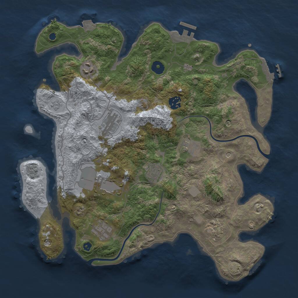 Rust Map: Procedural Map, Size: 3500, Seed: 768335, 15 Monuments