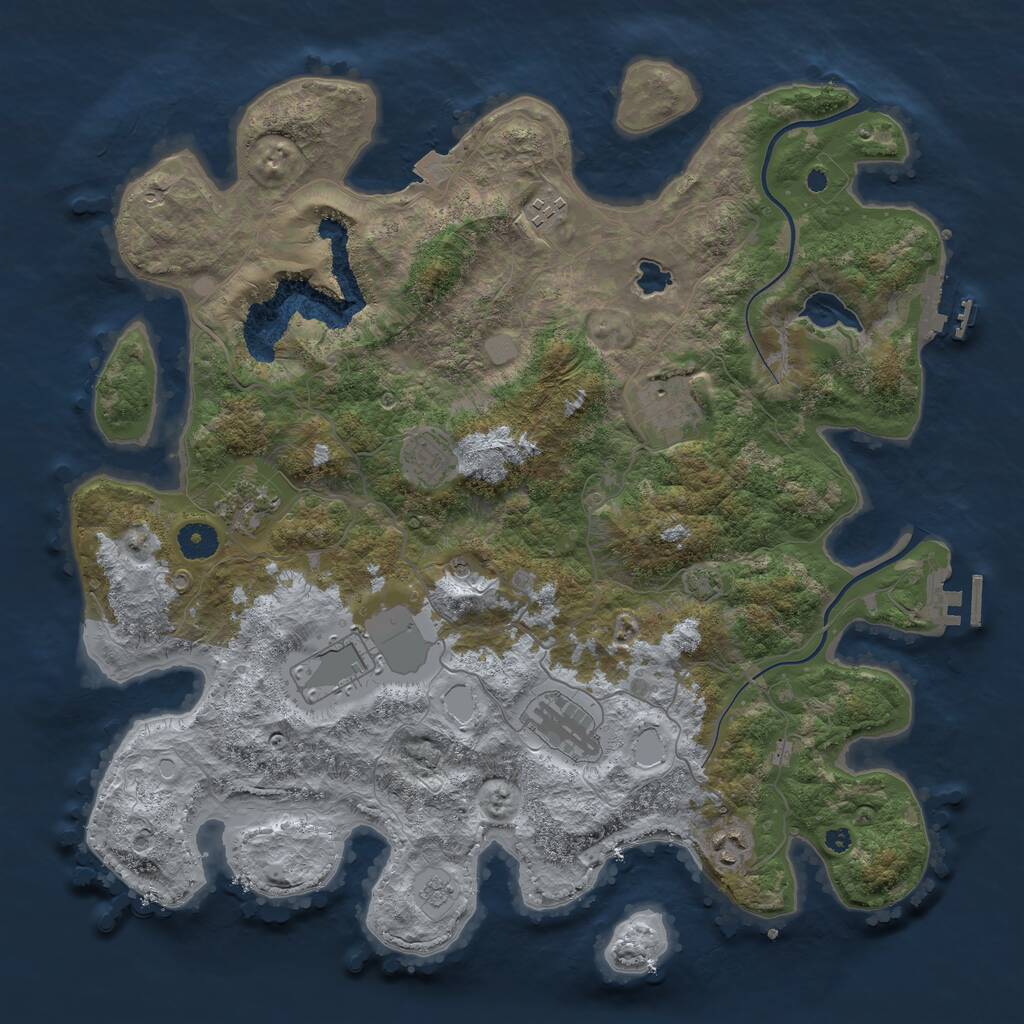 Rust Map: Procedural Map, Size: 4000, Seed: 15437685, 13 Monuments