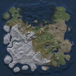 Thumbnail Rust Map: Procedural Map, Size: 5000, Seed: 1032401934, 17 Monuments