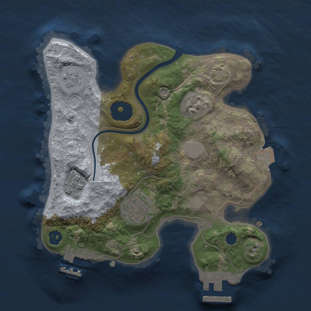 Rust Map: Procedural Map, Size: 2200, Seed: 935698971, 7 Monuments