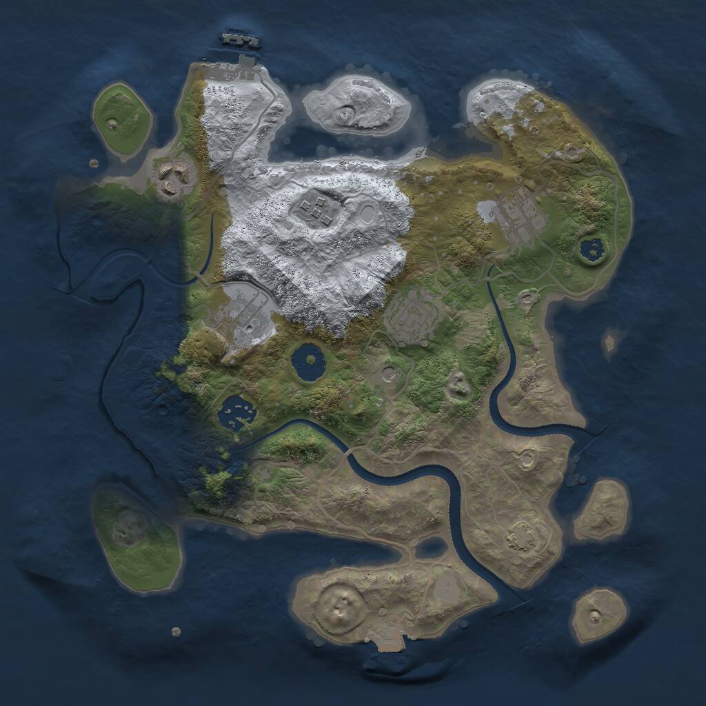 Rust Map: Procedural Map, Size: 3000, Seed: 47196, 10 Monuments