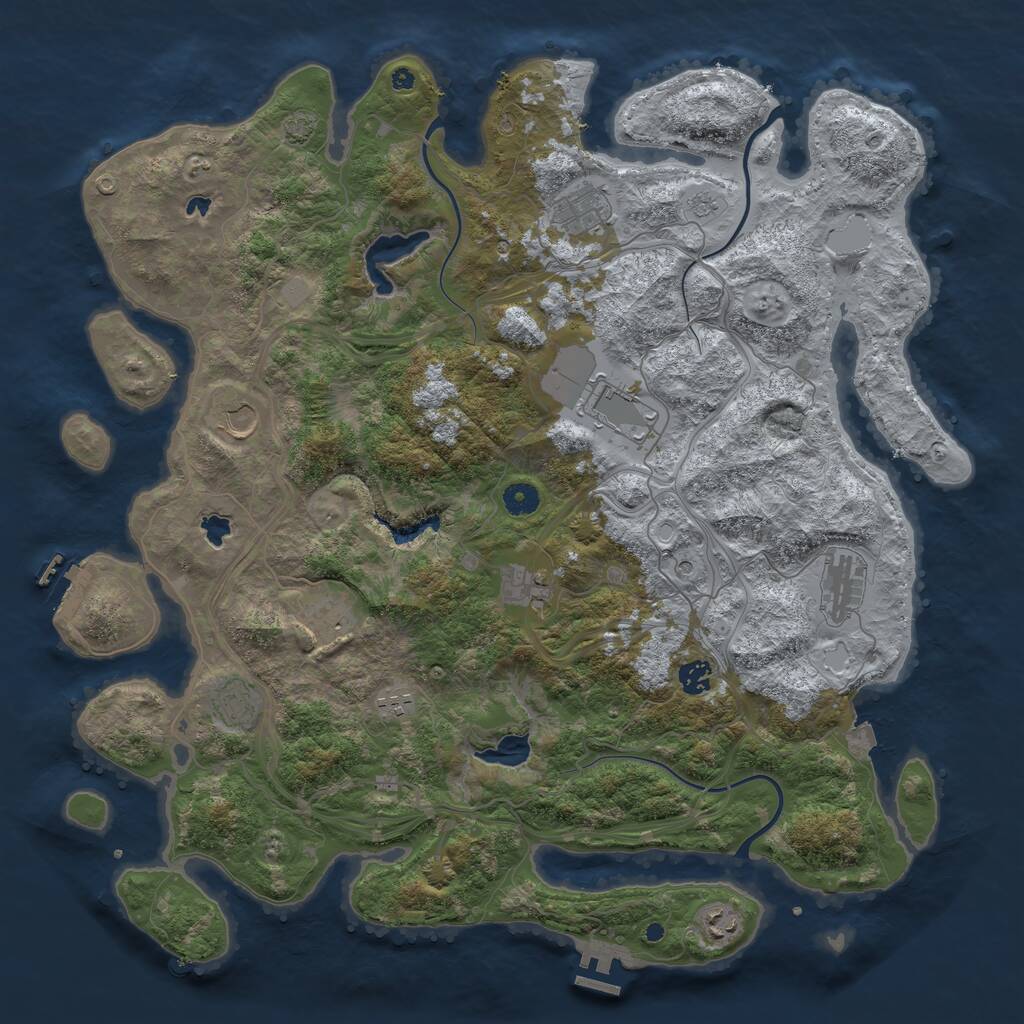 Rust Map: Procedural Map, Size: 4500, Seed: 6132354, 16 Monuments