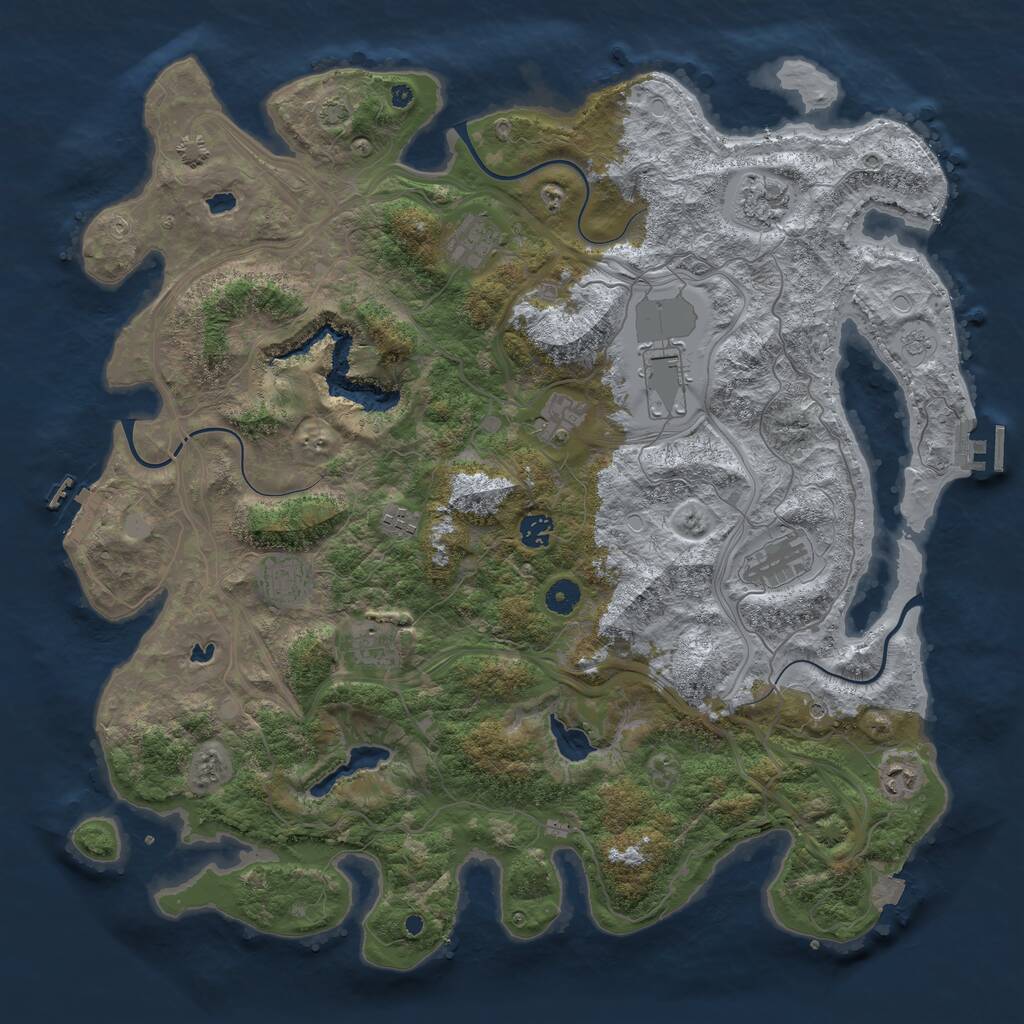 Rust Map: Procedural Map, Size: 4500, Seed: 61324, 16 Monuments