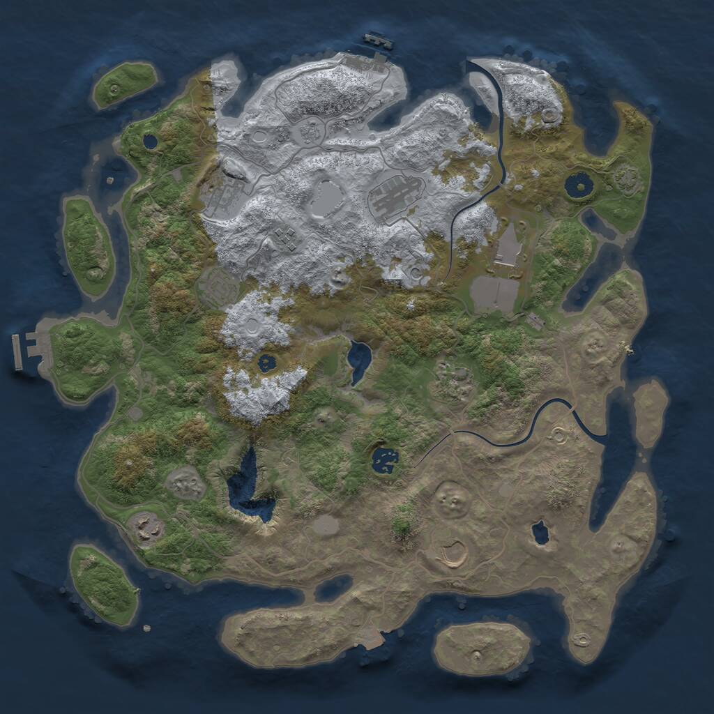 Rust Map: Procedural Map, Size: 4000, Seed: 47196, 15 Monuments