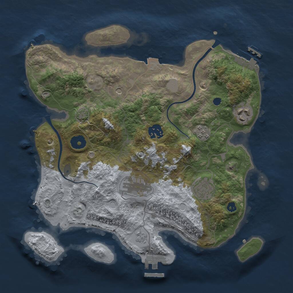 Rust Map: Procedural Map, Size: 3000, Seed: 62994, 11 Monuments