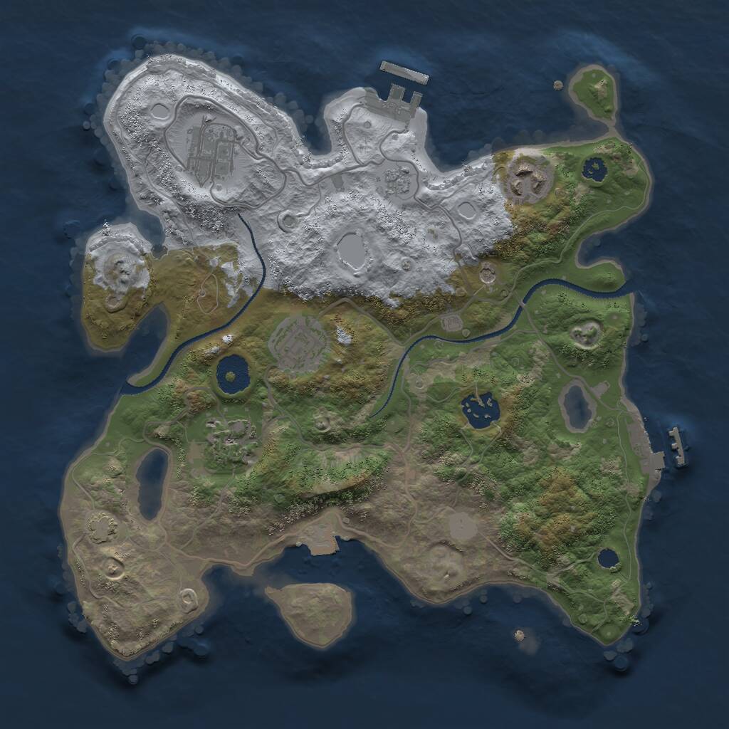 Rust Map: Procedural Map, Size: 3000, Seed: 3463467, 11 Monuments