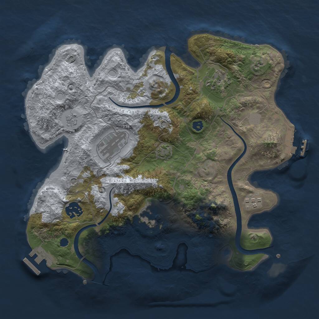 Rust Map: Procedural Map, Size: 3000, Seed: 1023552114, 11 Monuments