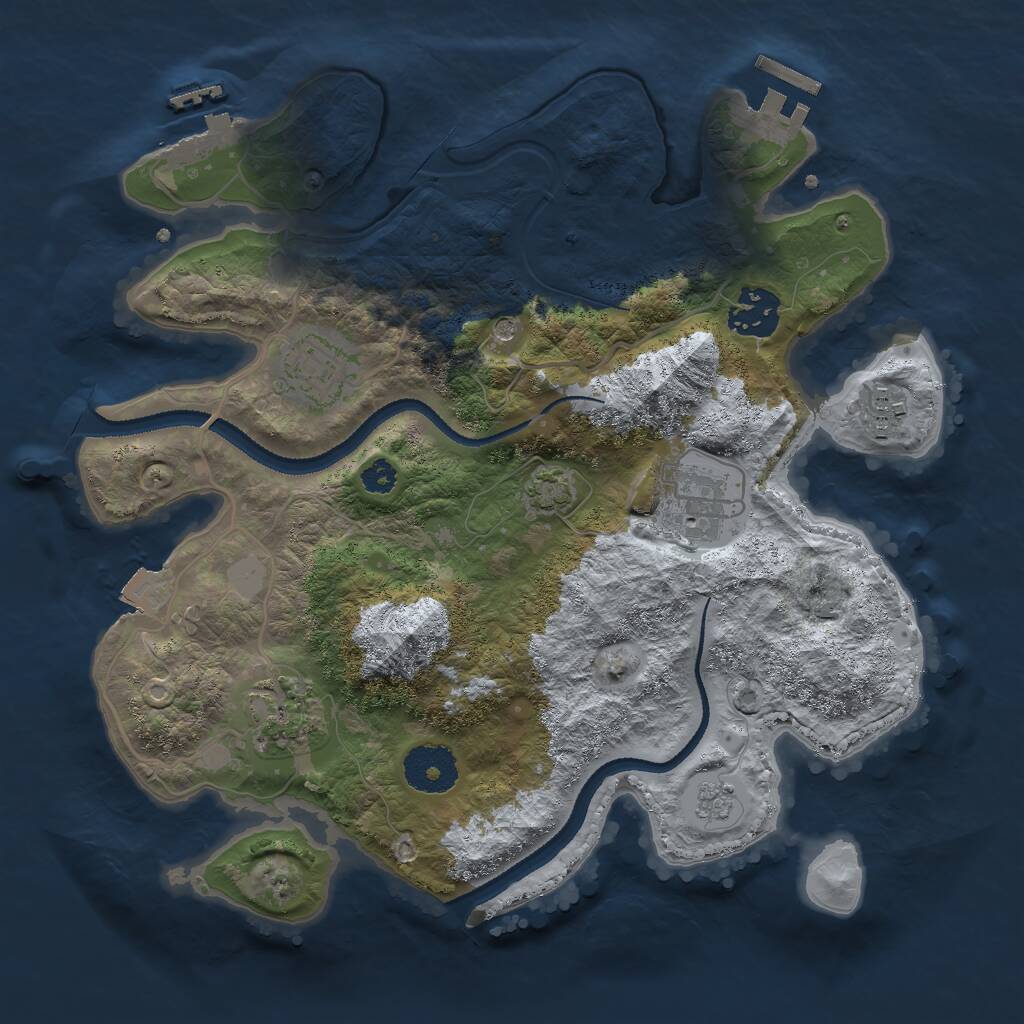 Rust Map: Procedural Map, Size: 3000, Seed: 44247, 11 Monuments
