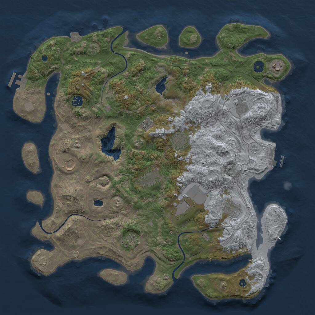 Rust Map: Procedural Map, Size: 4250, Seed: 1692905447, 16 Monuments