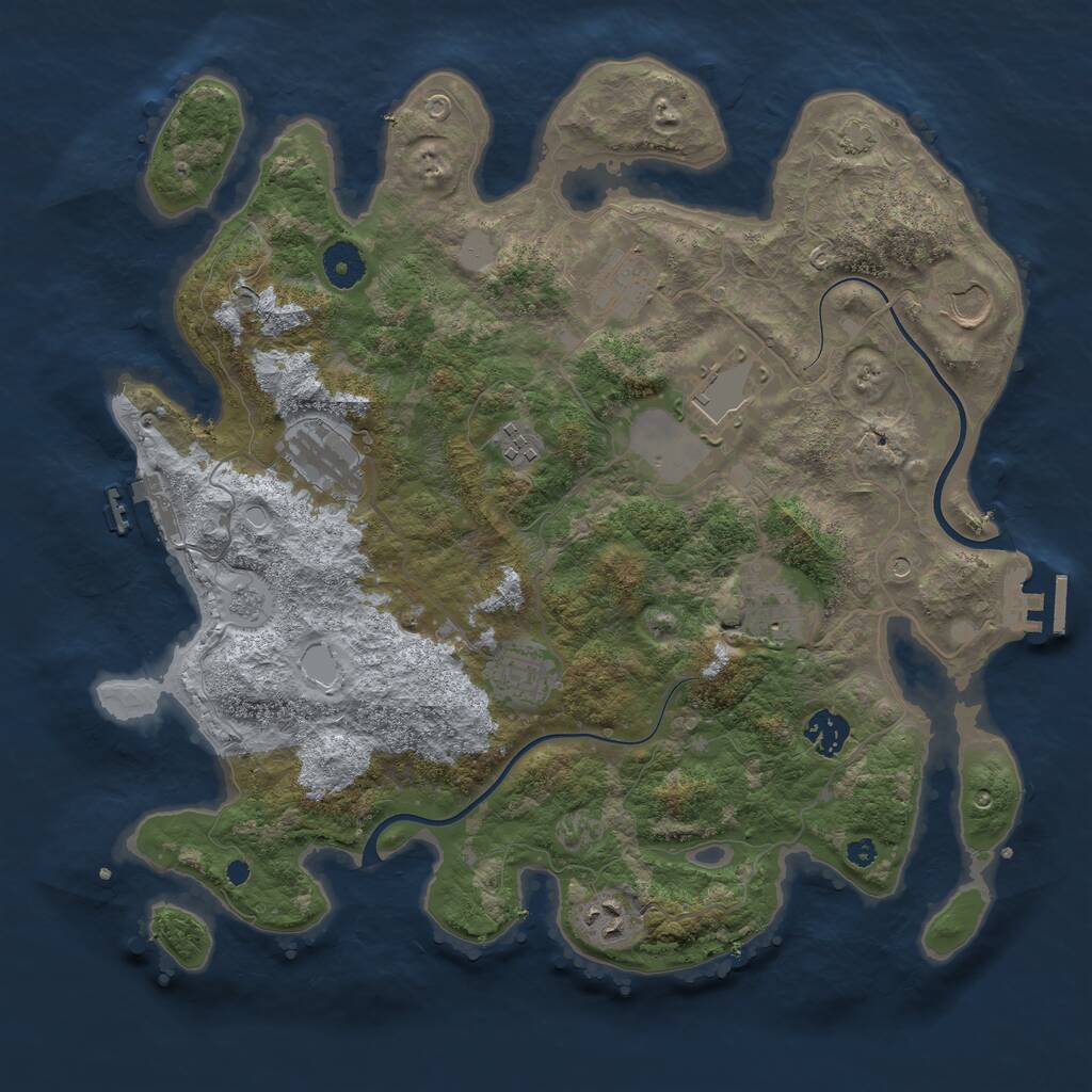 Rust Map: Procedural Map, Size: 3750, Seed: 1357038951, 15 Monuments