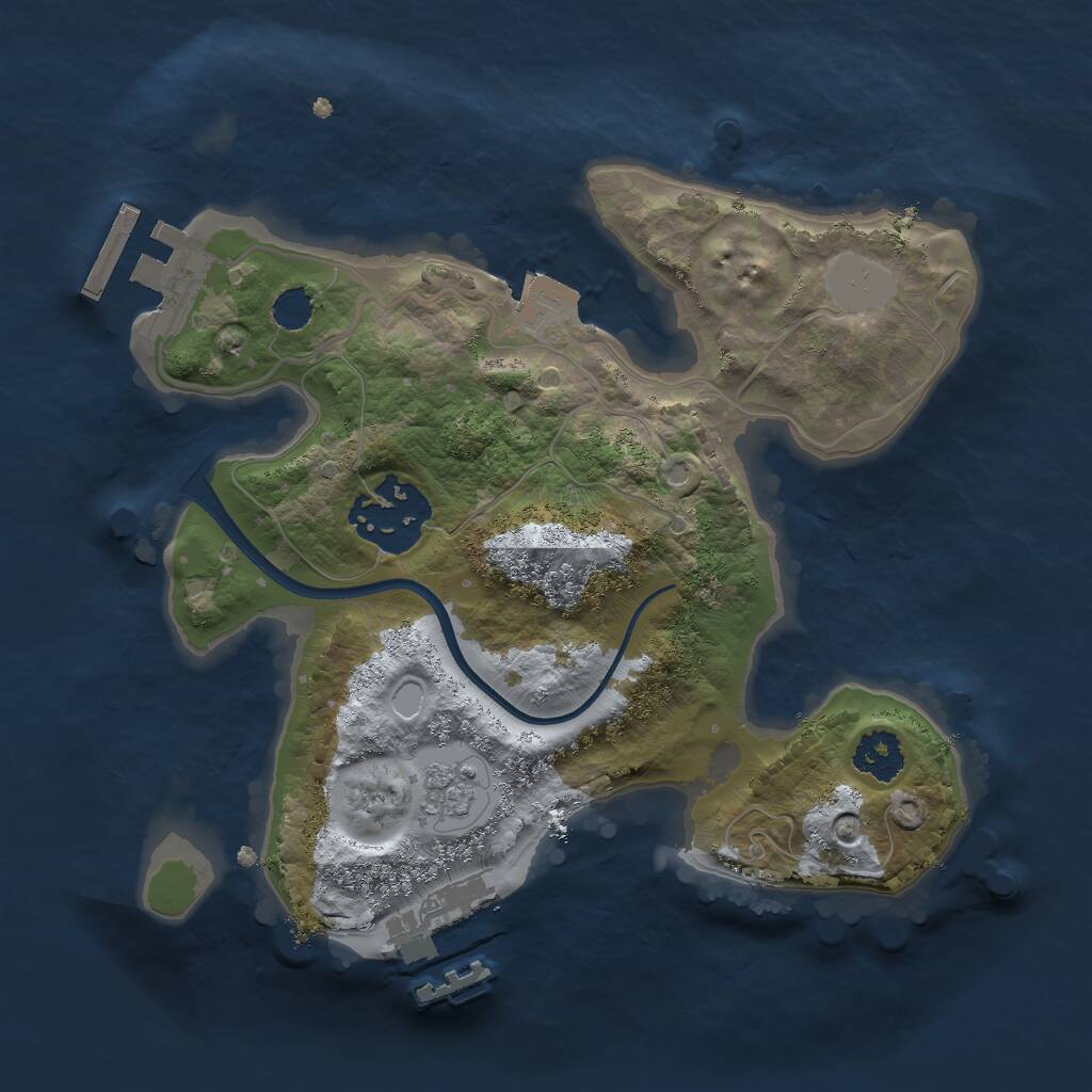 Rust Map: Procedural Map, Size: 2200, Seed: 671940999, 5 Monuments