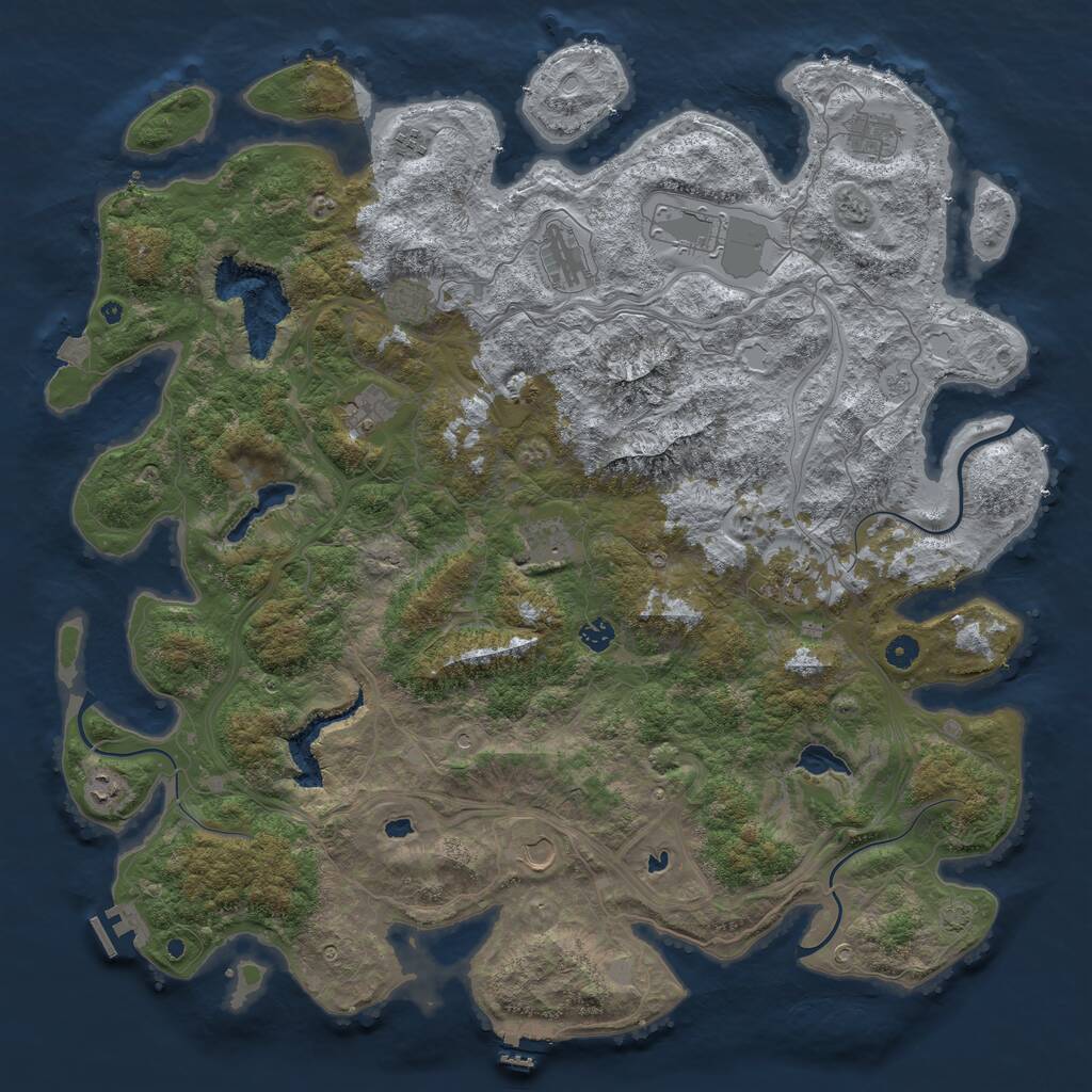 Rust Map: Procedural Map, Size: 5000, Seed: 359592296, 17 Monuments