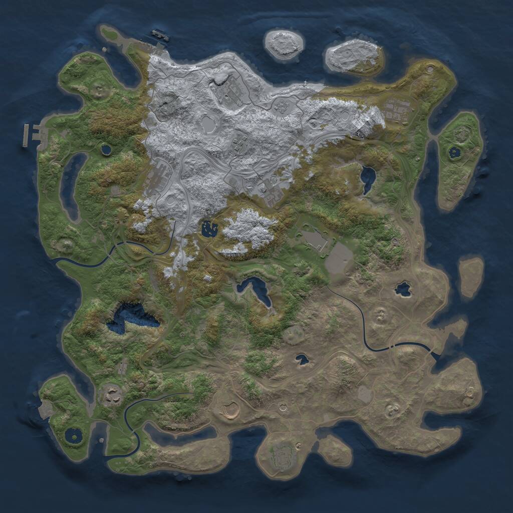 Rust Map: Procedural Map, Size: 4500, Seed: 103467, 16 Monuments