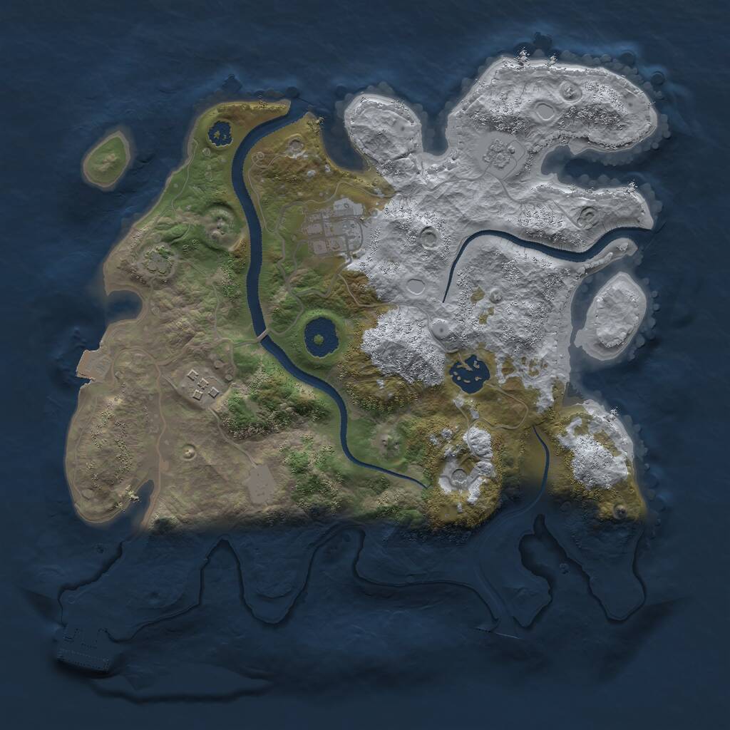 Rust Map: Procedural Map, Size: 3000, Seed: 1893792776, 8 Monuments