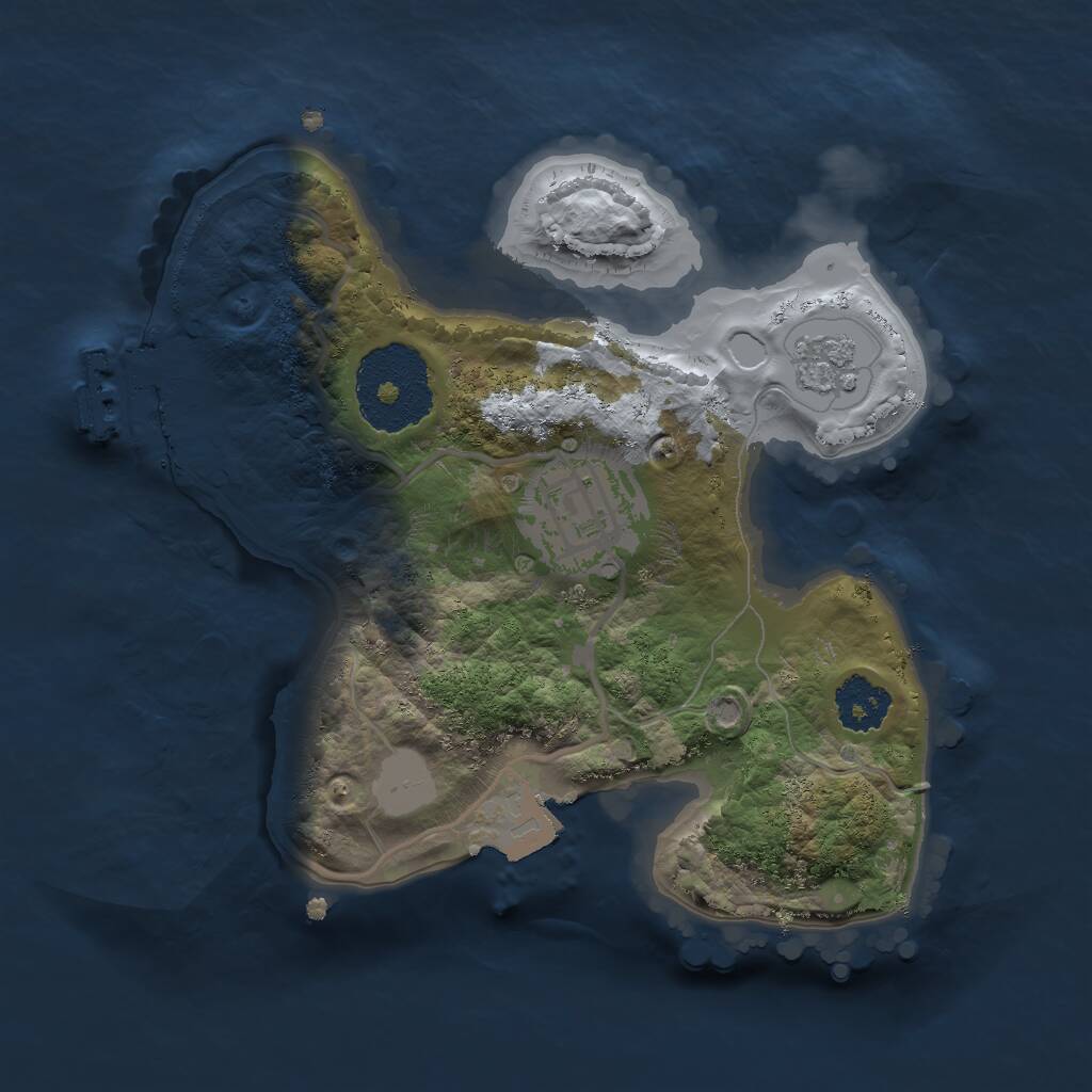 Rust Map: Procedural Map, Size: 2000, Seed: 1778743548, 4 Monuments
