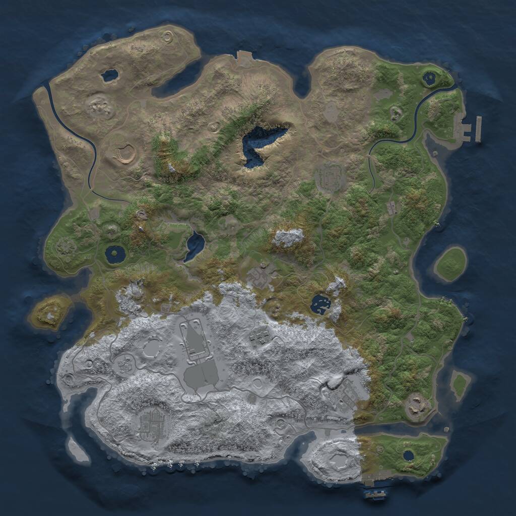 Rust Map: Procedural Map, Size: 4000, Seed: 20250223, 16 Monuments