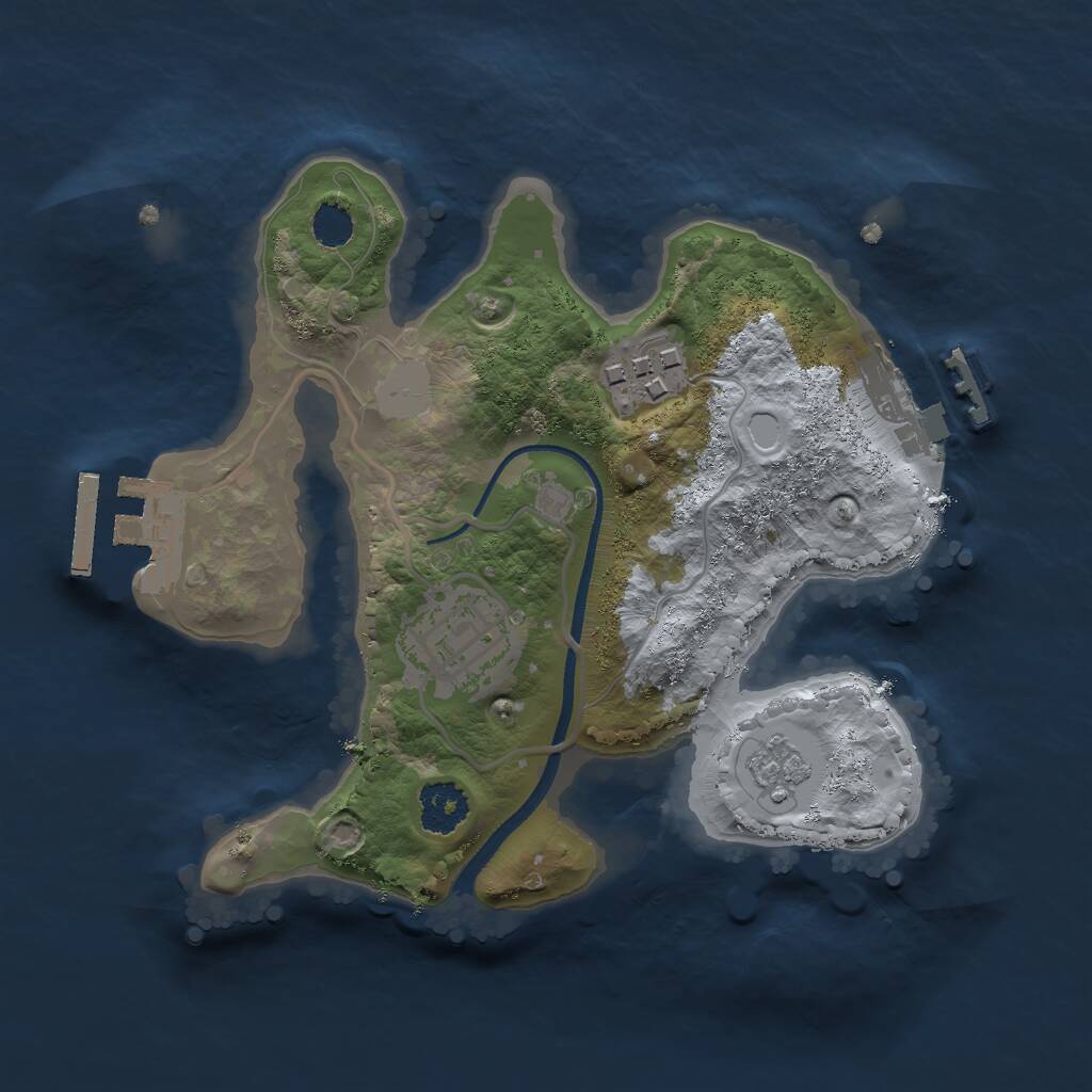 Rust Map: Procedural Map, Size: 2150, Seed: 1373273904, 6 Monuments