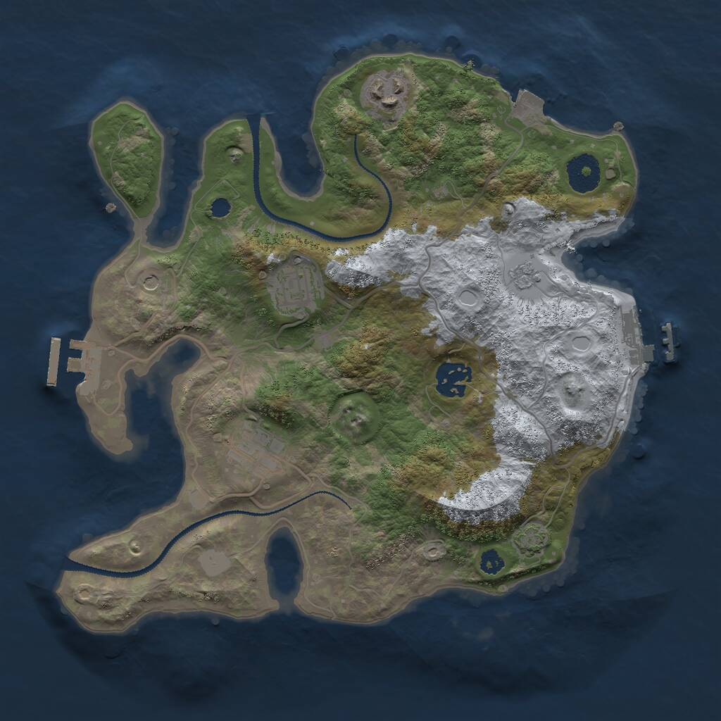 Rust Map: Procedural Map, Size: 3000, Seed: 156324934, 10 Monuments