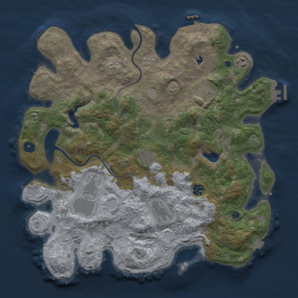 Rust Map: Procedural Map, Size: 4000, Seed: 657536632, 13 Monuments