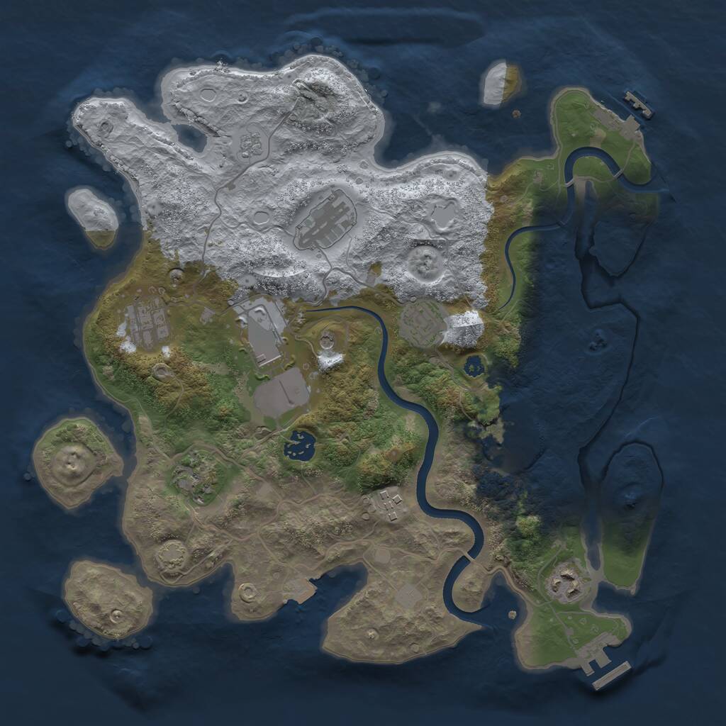 Rust Map: Procedural Map, Size: 3500, Seed: 661131836, 15 Monuments