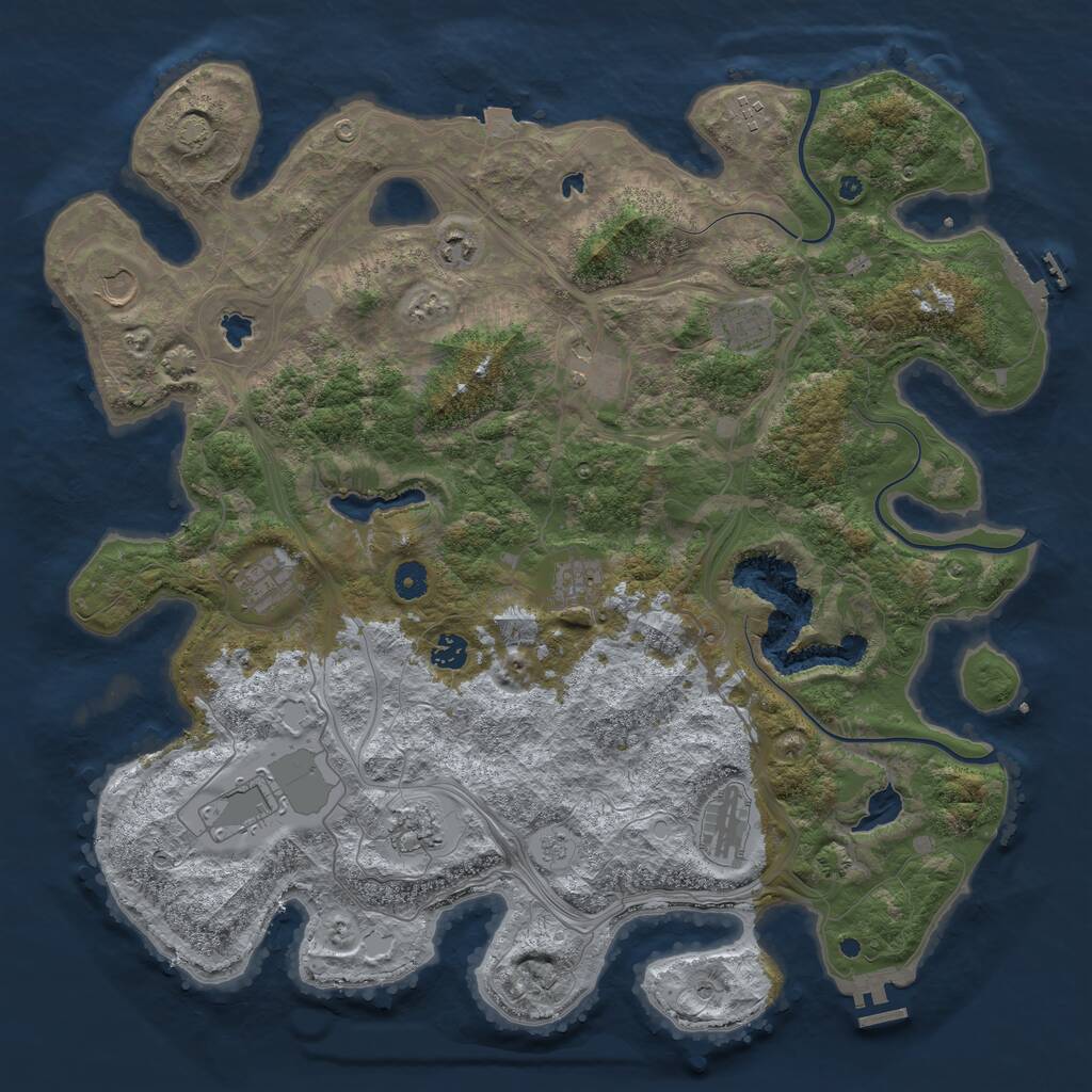 Rust Map: Procedural Map, Size: 4500, Seed: 1831140071, 17 Monuments