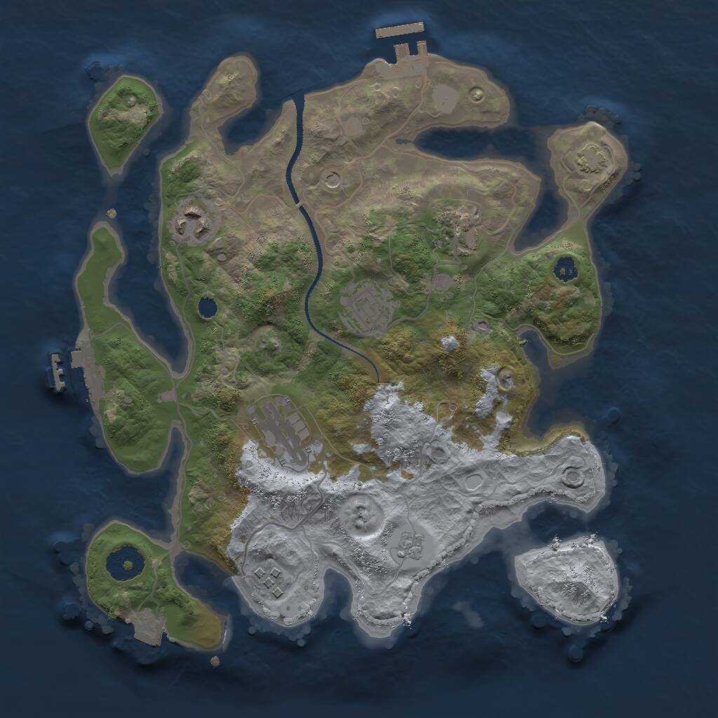 Rust Map: Procedural Map, Size: 3000, Seed: 1496661263, 11 Monuments