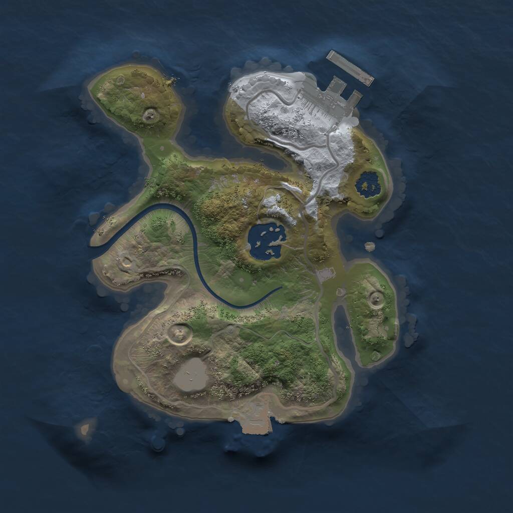 Rust Map: Procedural Map, Size: 2000, Seed: 1226044563, 3 Monuments