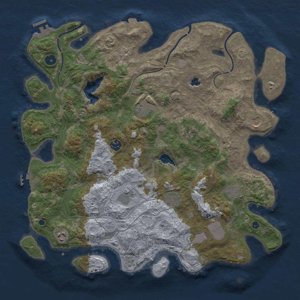 Rust Map: Procedural Map, Size: 4250, Seed: 1167928101, 16 Monuments