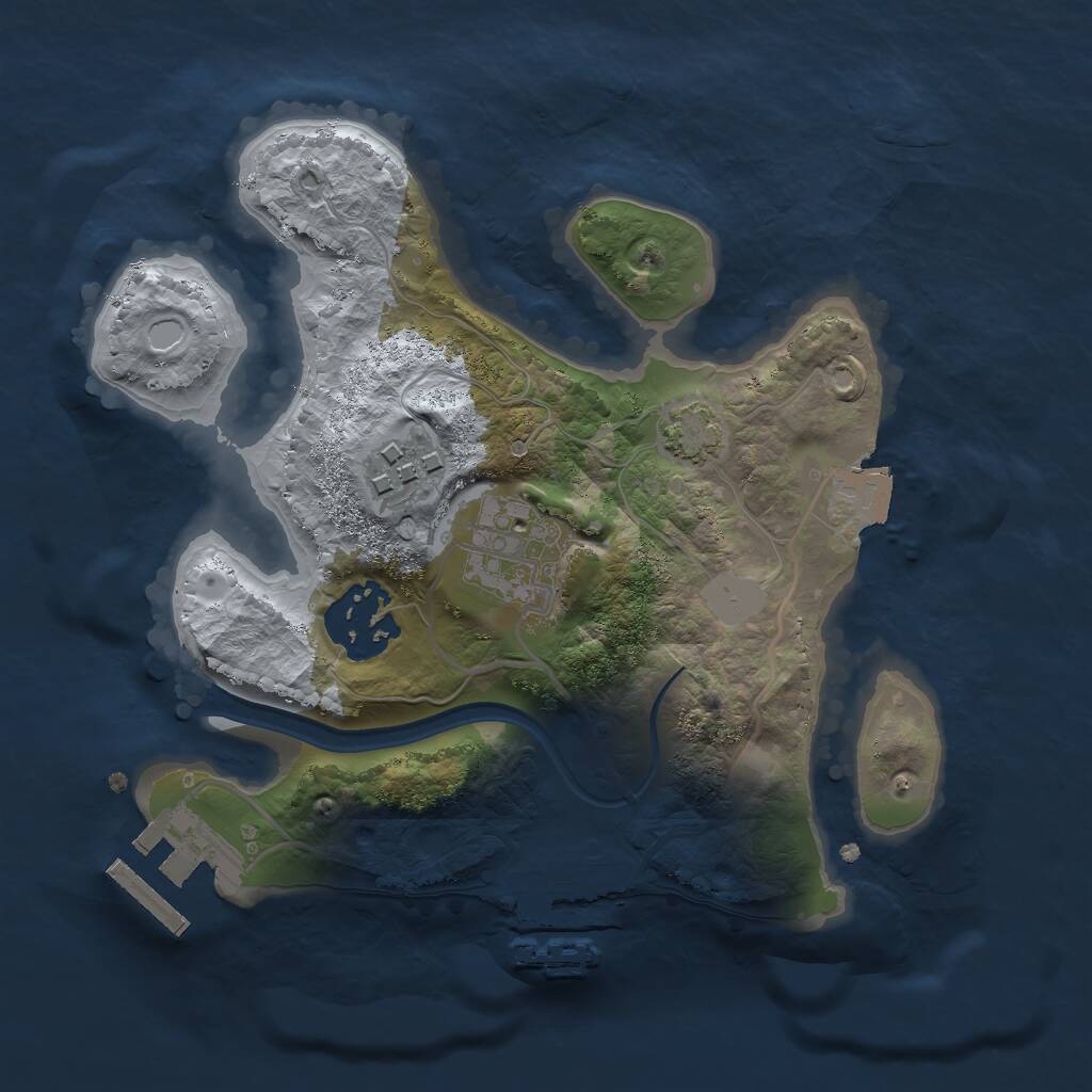 Rust Map: Procedural Map, Size: 2250, Seed: 1912936078, 7 Monuments