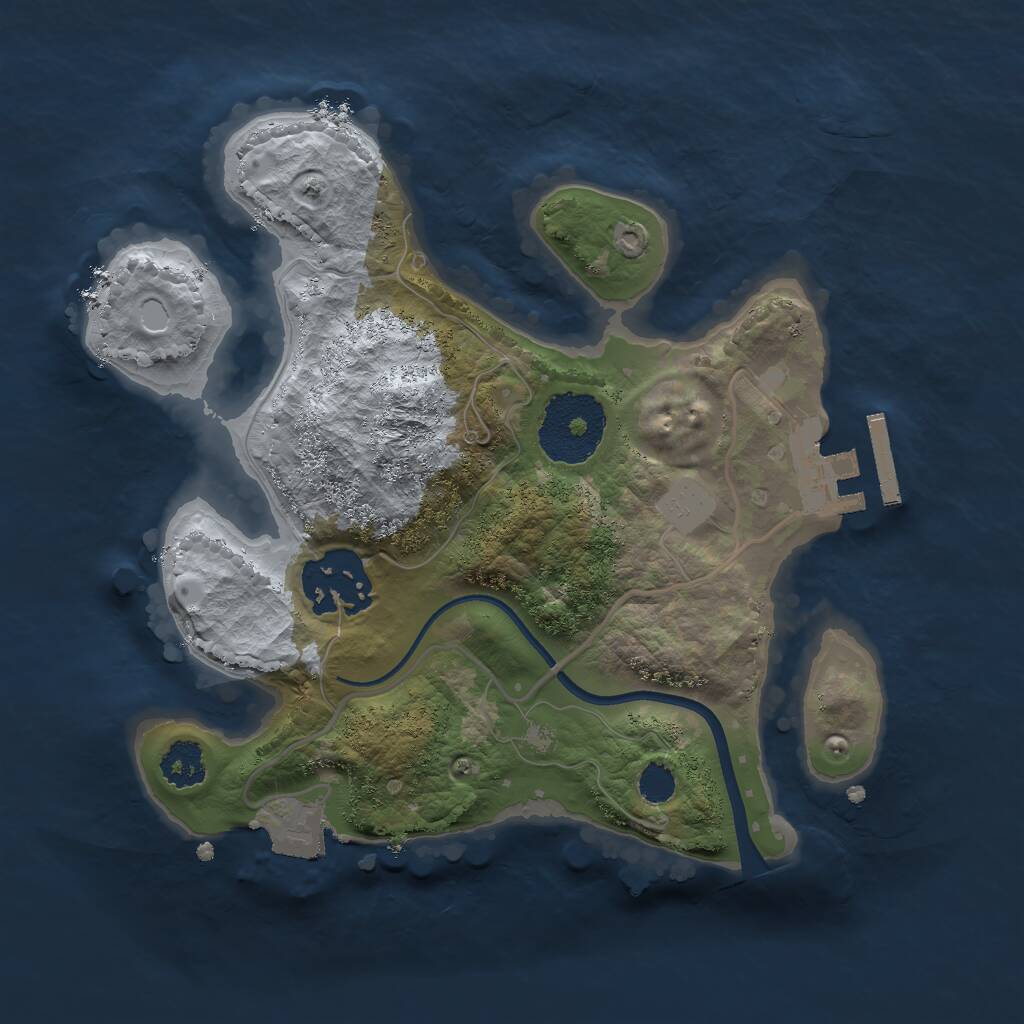 Rust Map: Procedural Map, Size: 2250, Seed: 1912936078, 3 Monuments