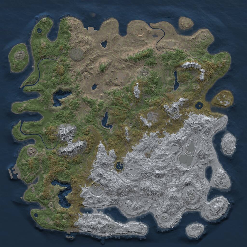 Rust Map: Procedural Map, Size: 5000, Seed: 1445546836, 16 Monuments