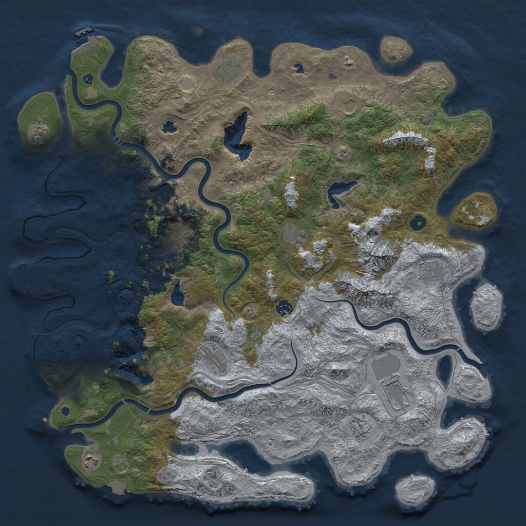 Rust Map: Procedural Map, Size: 5000, Seed: 1445546836, 17 Monuments