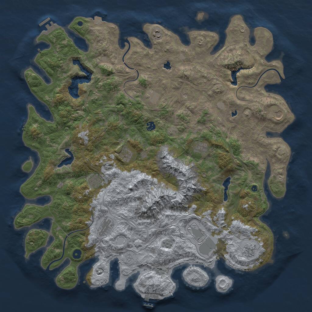 Rust Map: Procedural Map, Size: 5000, Seed: 1719565851, 17 Monuments
