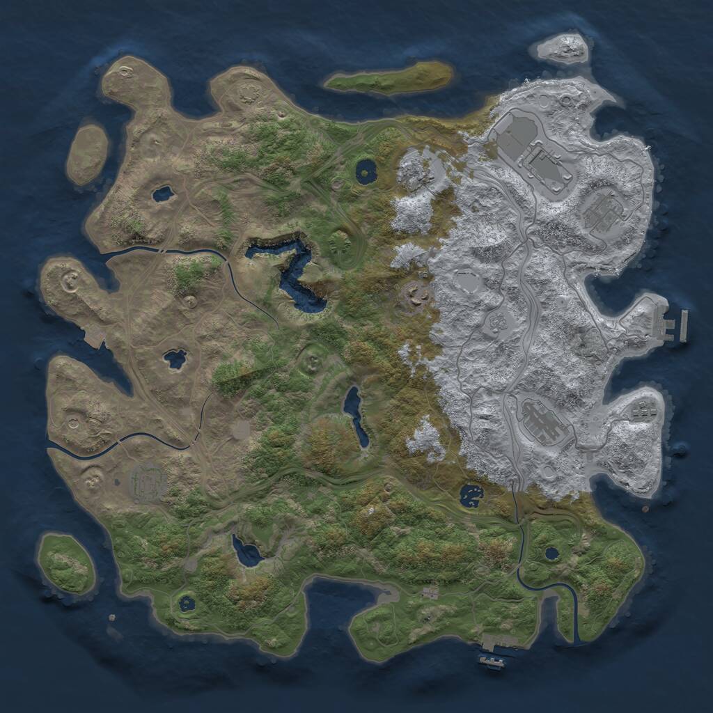 Rust Map: Procedural Map, Size: 4500, Seed: 650709832, 14 Monuments