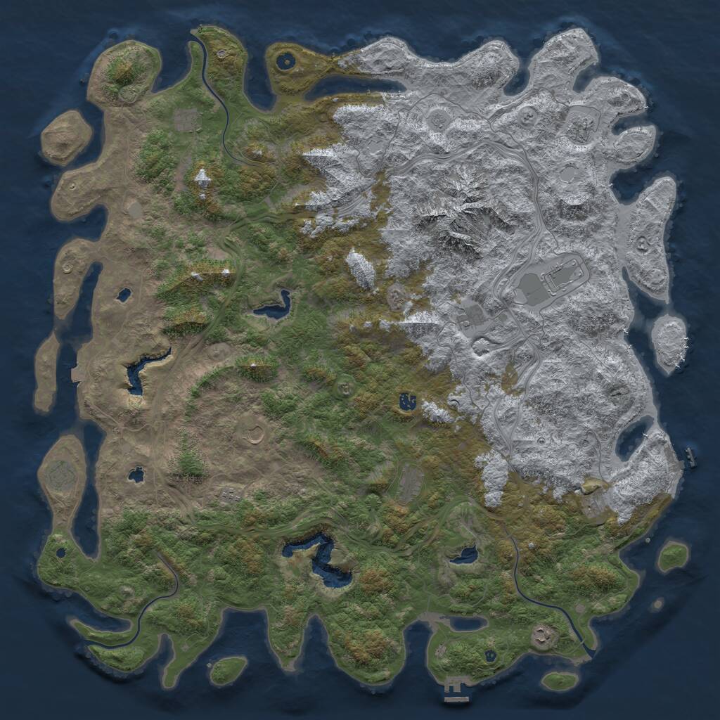 Rust Map: Procedural Map, Size: 6000, Seed: 17395, 17 Monuments