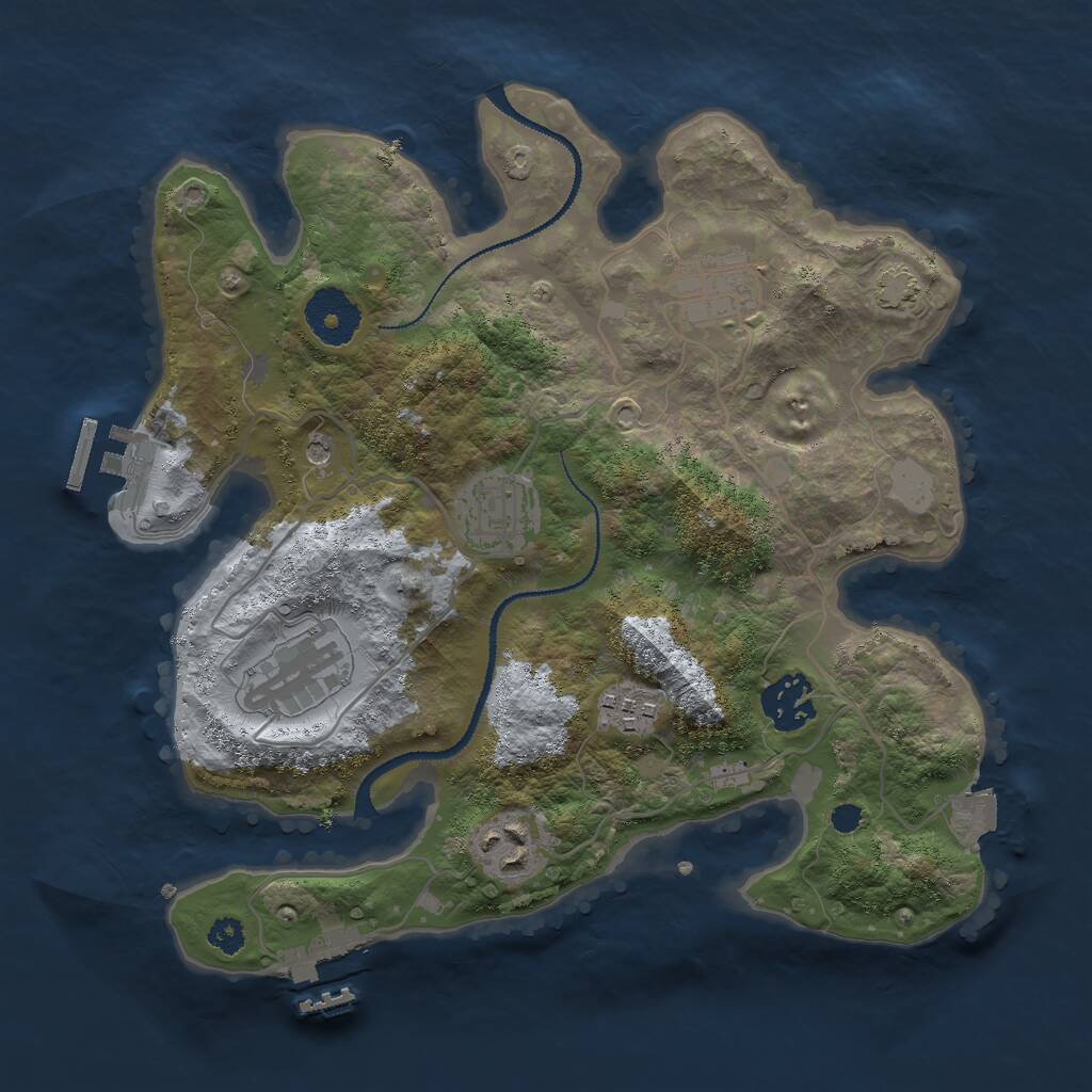 Rust Map: Procedural Map, Size: 3000, Seed: 117812503, 11 Monuments
