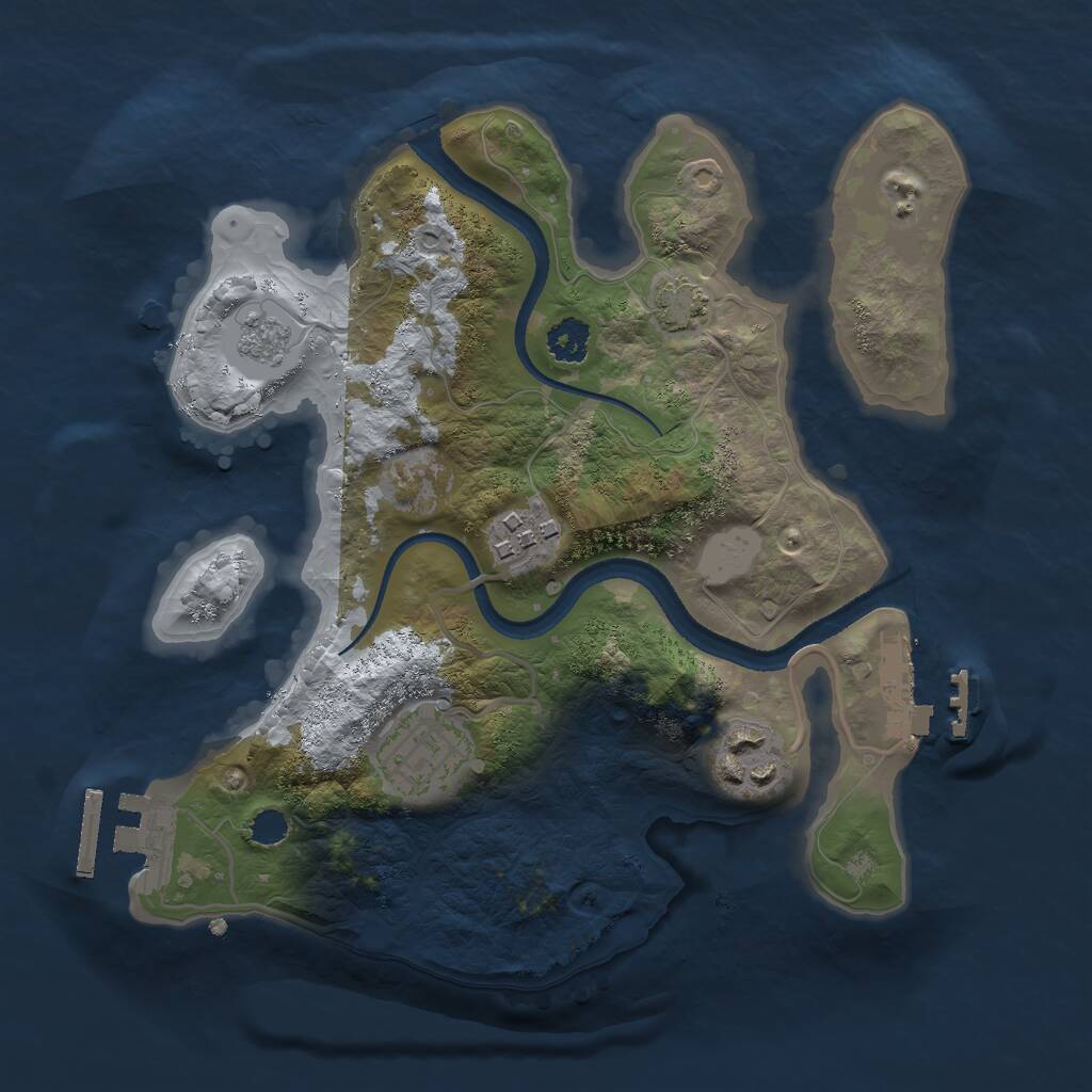 Rust Map: Procedural Map, Size: 2500, Seed: 1514242175, 8 Monuments