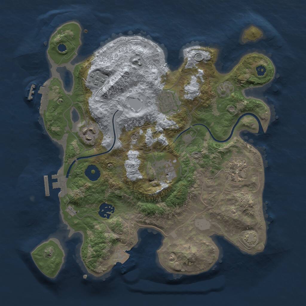 Rust Map: Procedural Map, Size: 3000, Seed: 1285269742, 11 Monuments