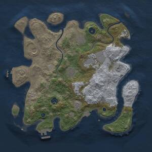 Thumbnail Rust Map: Procedural Map, Size: 3500, Seed: 65477214, 12 Monuments