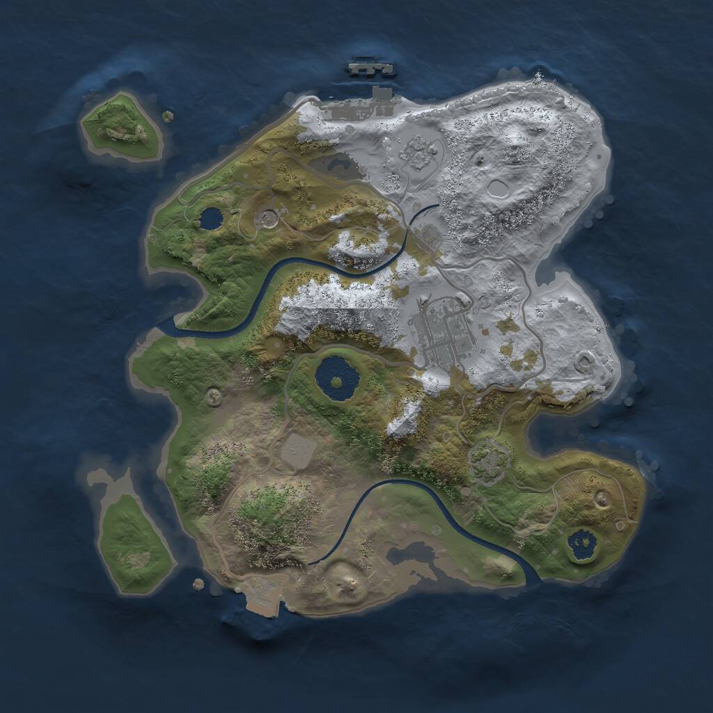 Rust Map: Procedural Map, Size: 2500, Seed: 113515, 6 Monuments